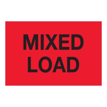 Picture of Tape Logic Preprinted Labels, "Mixed Load", DL1624, Rectangle, 2in x 3in, Fluorescent Red, Roll Of 500 Labels