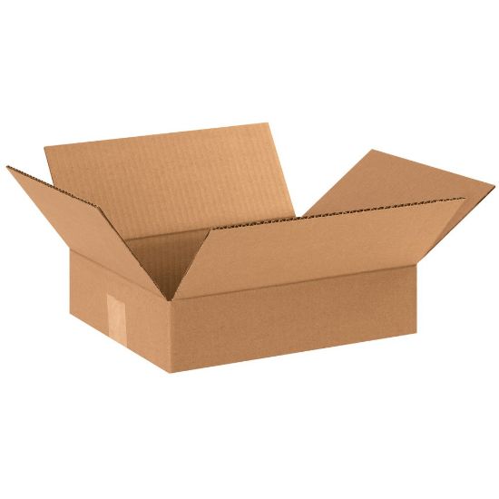 Picture of Partners Brand Flat Corrugated Boxes, 12inL x 10inW x 3inH, Kraft, Pack Of 25