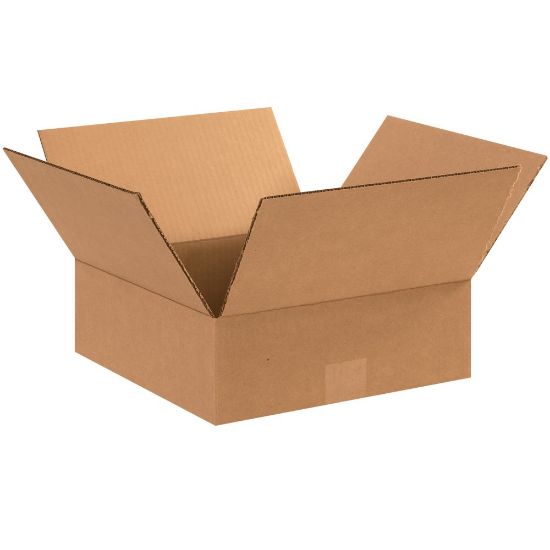 Picture of Partners Brand Flat Corrugated Boxes, 12in x 12in x 4in, Kraft, Pack Of 25