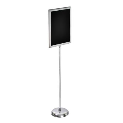 Picture of Azar Displays 2-Sided Slide-In Frame Sign Holder With Metal Pedestal Stand, 22in x 14in, Silver