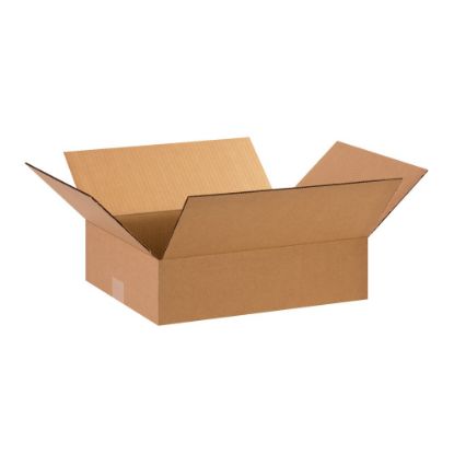 Picture of Partners Brand Flat Corrugated Boxes, 15in x 12in x 4in, Kraft, Pack Of 25