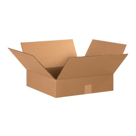 Picture of Partners Brand Flat Corrugated Boxes, 15in x 15in x 4in, Kraft, Pack Of 25