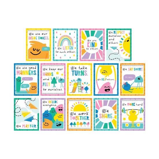 Picture of Carson Dellosa Education Mini Poster Set, Happy Class, Set Of 14 Posters