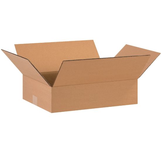 Picture of Partners Brand Flat Corrugated Boxes, 16in x 12in x 4in, Kraft, Pack Of 25