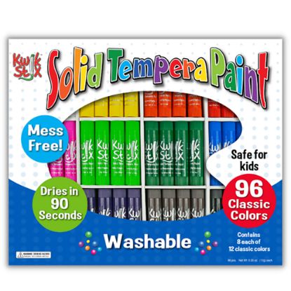 Picture of The Pencil Grip Kwik Stix Solid Tempera Paint Sticks, Assorted Colors, Pack Of 96 Sticks