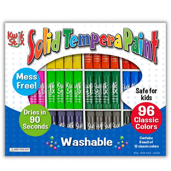 Picture of The Pencil Grip Kwik Stix Solid Tempera Paint Sticks, Assorted Colors, Pack Of 96 Sticks