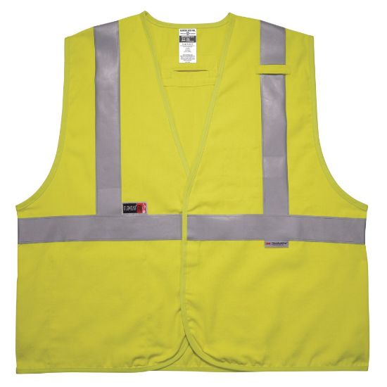 Picture of Ergodyne GloWear Flame-Resistant Hi-Vis Safety Vest, Class 2, Large/Extra-Large, Lime, 8261FRHL