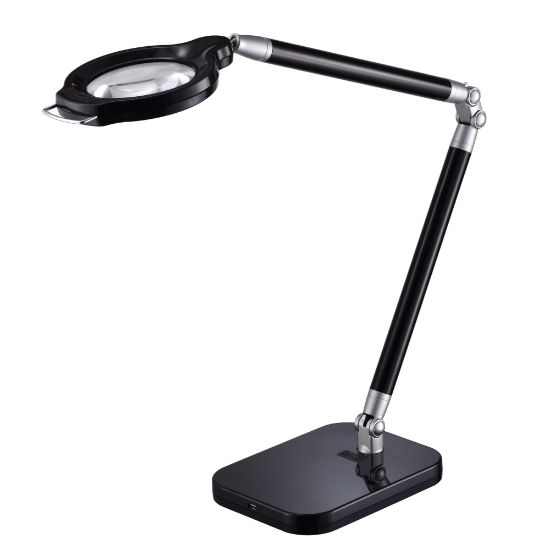 Picture of BLACK+DECKER PureOptics Summit Zoom Ultra Reach Magnifier LED Clamp-On Desk Lamp, Adjustable, 29inH, Black