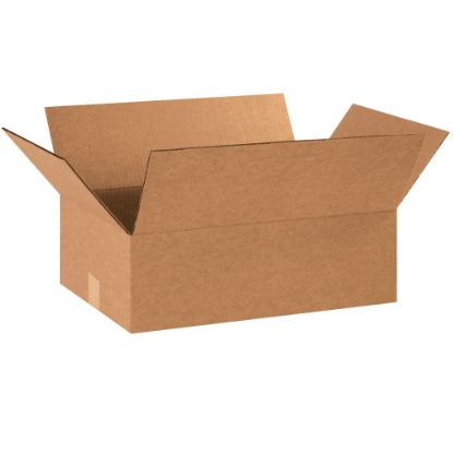 Picture of Partners Brand Flat Corrugated Boxes, 18in x 12in x 6in, Kraft, Pack Of 25