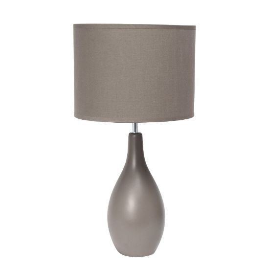 Picture of Simple Designs Bowling Pin Base Table Lamp, 19inH, Off-White Shade/Off-White Base