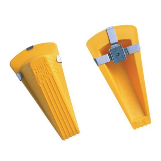 Picture of SKILCRAFT Wedge-Style Doorstop, 2inH x 3-1/2inW x 6-3/4inD, Yellow