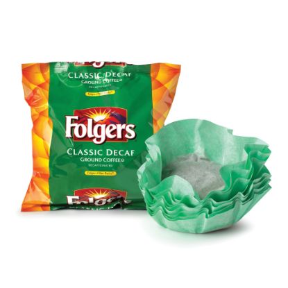 Picture of Folgers Classic Roast Decaffeinated Coffee Filter Packs, 0.9 Oz., Box Of 40