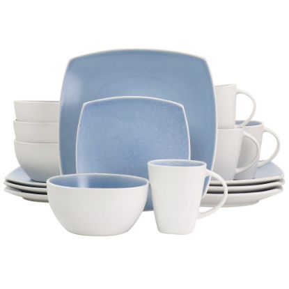 Picture of Gibson Elite Soho Lounge 16-Piece Stoneware Dinnerware Set, Light Blue