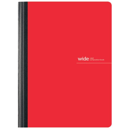 Picture of Office Depot Brand Poly Composition Book, 7-1/2in x 9-3/4in, Wide Ruled, 80 Sheets, Red