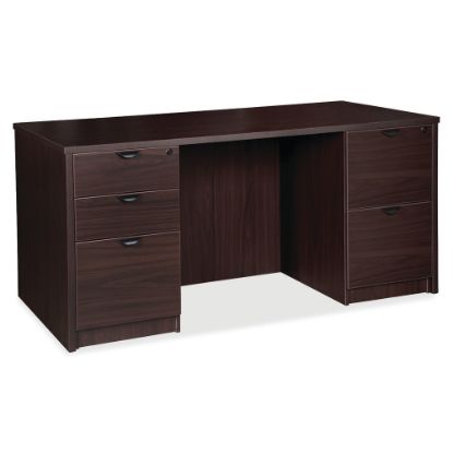 Picture of Lorell Prominence 2.0 66inW Double-Pedestal Computer Desk, Espresso