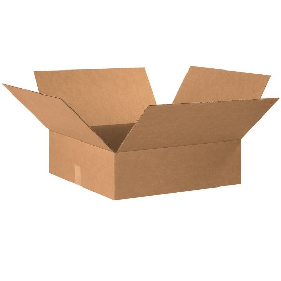 Picture of Partners Brand Flat Corrugated Boxes, 20in x 20in x 6in, Kraft, Pack Of 15