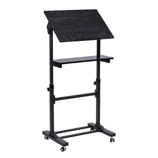 Picture of Mount-It! MI-7941Mobile Stand-Up Desk Lectern, 41inH x 20inW x 5-15/16inD, Black