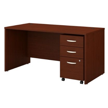 Picture of Bush Business Furniture Components 60inW Office Computer Desk With 3-Drawer Mobile File Cabinet, Mahogany, Standard Delivery