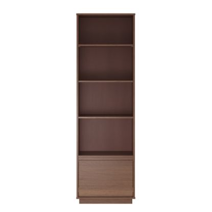 Picture of Linon Cowles 71inH 4-Shelf Bookcase With Drawer, Walnut