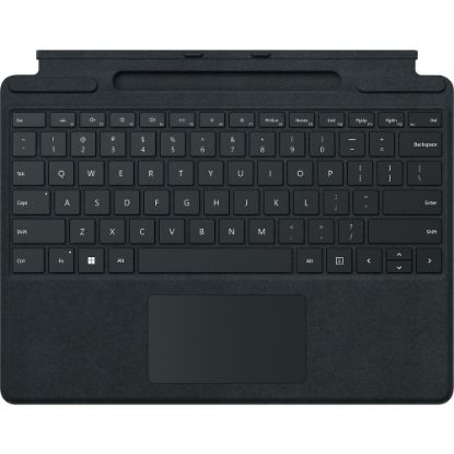 Picture of Microsoft Signature Keyboard/Cover Case for 13in Microsoft Surface Pro 8, Surface Pro X Tablet, Stylus - Black - Alcantara, Fabric Body - 0.2in Height x 11.4in Width x 8.9in Depth