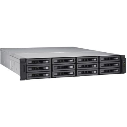 Picture of QNAP 12-bay 12Gbps SAS-enabled High-performance NAS/iSCSI/IP-SAN Unified Storage - Intel Xeon E3-1246 v3 Quad-core (4 Core) 3.50 GHz - 12 x HDD Supported - 12 x SSD Supported - 16 GB RAM DDR3 SDRAM - 12Gb/s SAS Controller