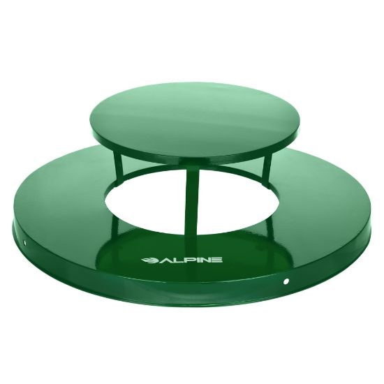 Picture of Alpine Industries Rain Bonnet Lid For Outdoor Metal Waste Receptacle, 7-5/8inH x 24-1/4inW x 24-1/4inD, Green