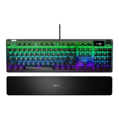 Picture of SteelSeries Apex 7 - Keyboard - with display - backlit - USB - US - key switch: SteelSeries QX2 blue