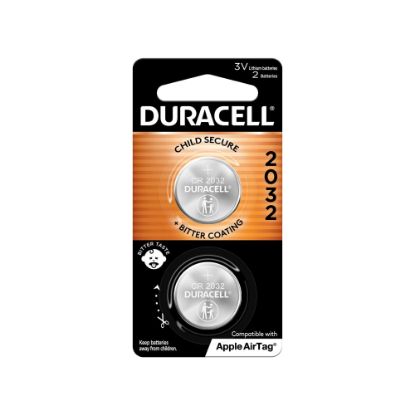 Picture of Duracell 2032 3V Lithium Coin Batteries, Pack of 2