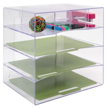 Picture of Innovative Storage Designs Desktop Organizer, 6 Compartments, Clear