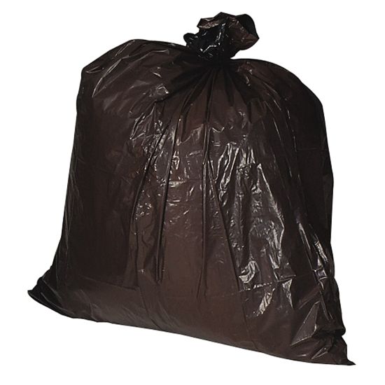 Picture of Genuine Joe Heavy-Duty Trash Bags, 30 Gallons, Brown, Box Of 100