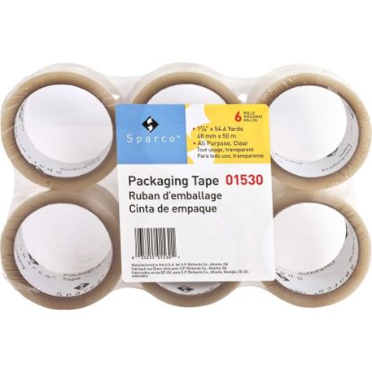 Picture of Sparco Transparent Hot-melt Tape - 55 yd Length x 2in Width - 1.9 mil Thickness - 3in Core - 36 / Carton - Clear