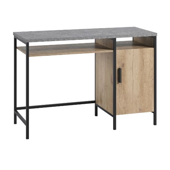 Picture of Sauder Market Commons 45inW Single-Pedestal Computer Desk With Door, Prime Oak/Slate Gray