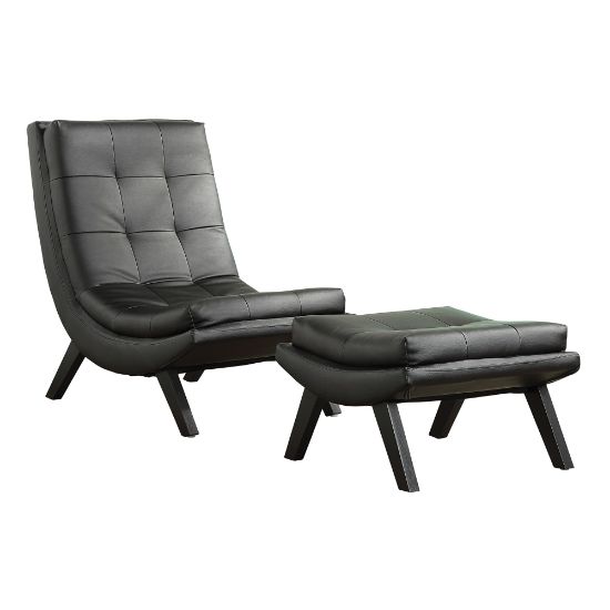 Picture of Ave Six Tustin Lounge Chair And Ottoman Set, Black