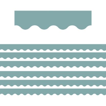 Picture of Teacher Created Resources Scalloped Border Trim, Calming Blue, 35ft Per Pack, Set Of 6 Packs