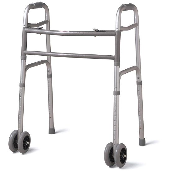 Picture of Medline Guardian Bariatric Folding Walker, 5in Wheels, Gray