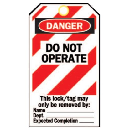 Picture of Brady Lockout Tags, Danger Do Not Operate, 5 3/4inH x 3inW, Red/White/Black, Pack Of 25