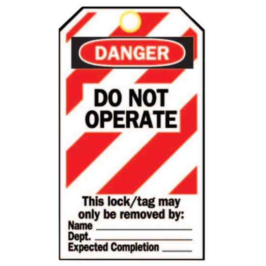 Picture of Brady Lockout Tags, Danger Do Not Operate, 5 3/4inH x 3inW, Red/White/Black, Pack Of 25