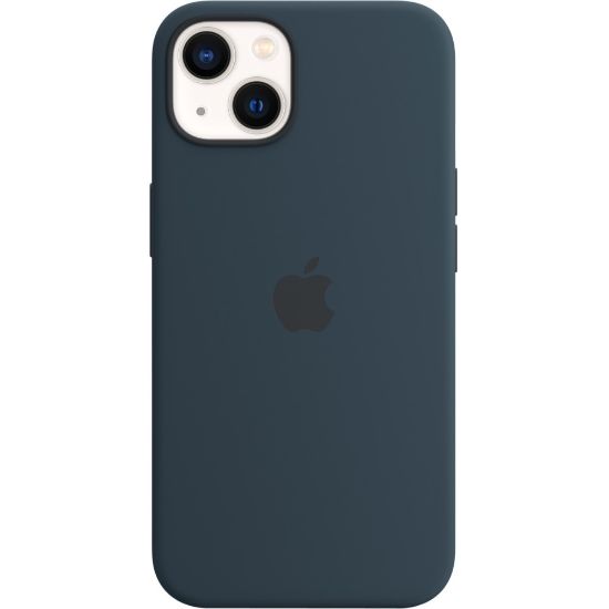 Picture of Apple iPhone 13 Silicone Case with MagSafe - Abyss Blue - For Apple iPhone 13 Smartphone - Abyss Blue - Silky, Soft-touch - Drop Resistant, Scratch Resistant, Damage Resistant, Dirt Resistant - Silicone