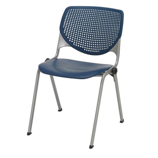 Picture of KFI Studios KOOL Stacking Chair, Navy/Silver