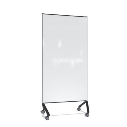 Picture of Ghent Pointe Magnetic Mobile Dry-Erase Glassboard, 76-1/2in x 36-3/16in, White, Black Metal Frame