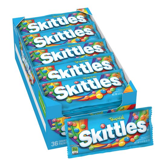 Picture of Skittles Bite-Size Tropical Candies, Box Of 36