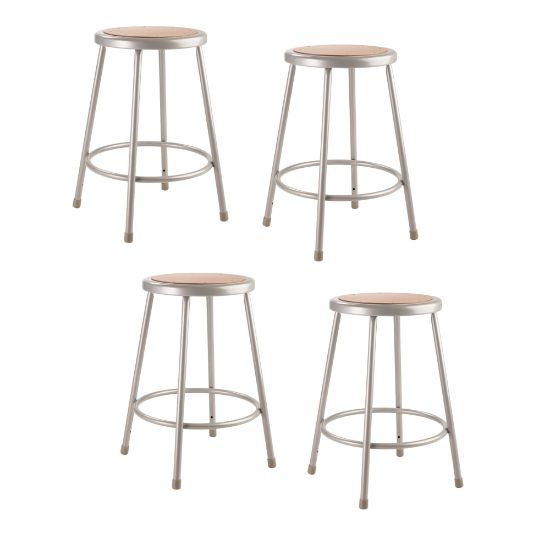 Picture of National Public Seating Hardboard Stools, 24inH, Gray, Set of 4