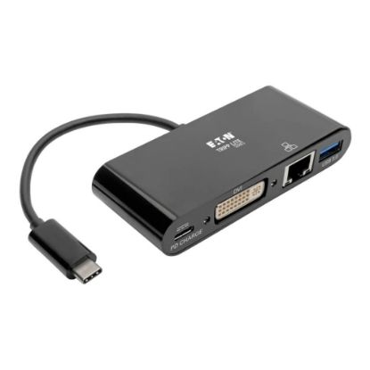 Picture of Tripp Lite USB C to DVI Multiport Adapter Converter Docking Station Thunderbolt 3 Compatible USB Type C to DVI, USB-C, USB Type-C - for Notebook/Tablet PC/Desktop PC/Smartphone