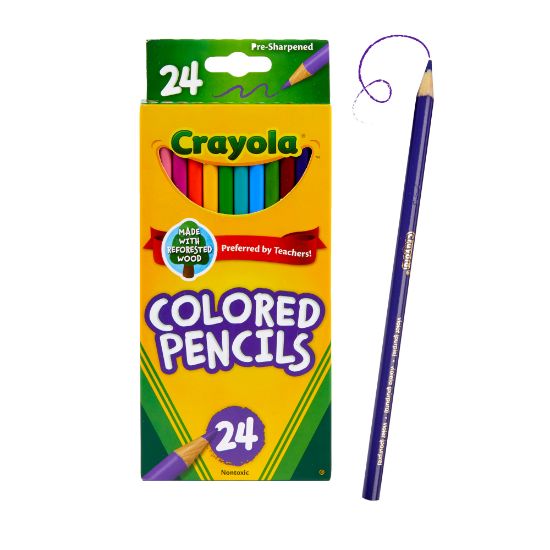 Picture of Crayola Color Pencils, Assorted Colors, Box Of 24 Color Pencils