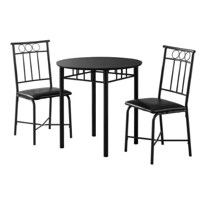 Picture of Monarch Specialties Owen Dining Table With 2 Chairs, Black