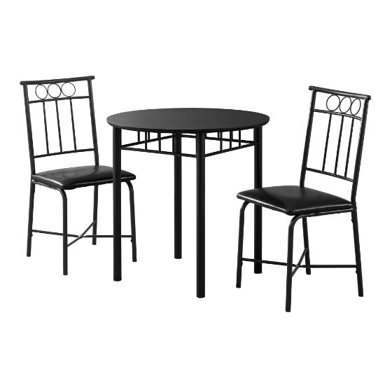 Picture of Monarch Specialties Owen Dining Table With 2 Chairs, Black