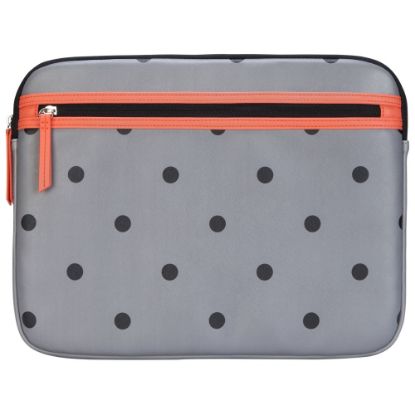 Picture of Targus Arts Edition Laptop Sleeve For 14in Laptops, Gray/Black Polka Dots