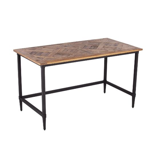 Picture of SEI Lawrenny 53inW Reclaimed Wood Computer Desk, Natural/Black