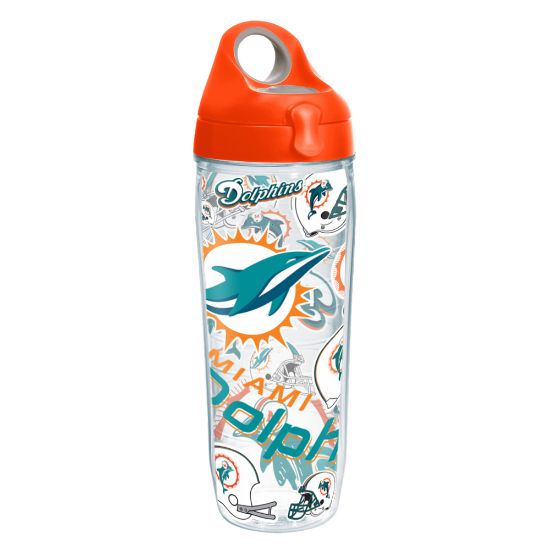 Picture of Tervis NFL All-Over Water Bottle With Lid, 24 Oz, Miami Dolphins