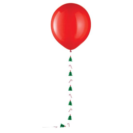 Picture of Amscan Balloon With Christmas Tree And Candy Cane Tail, 24in, Red/Multicolor